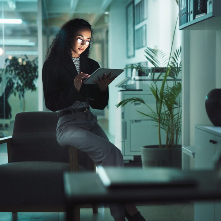 Finance professional using Sage Copilot AI assistant inside Sage Intacct